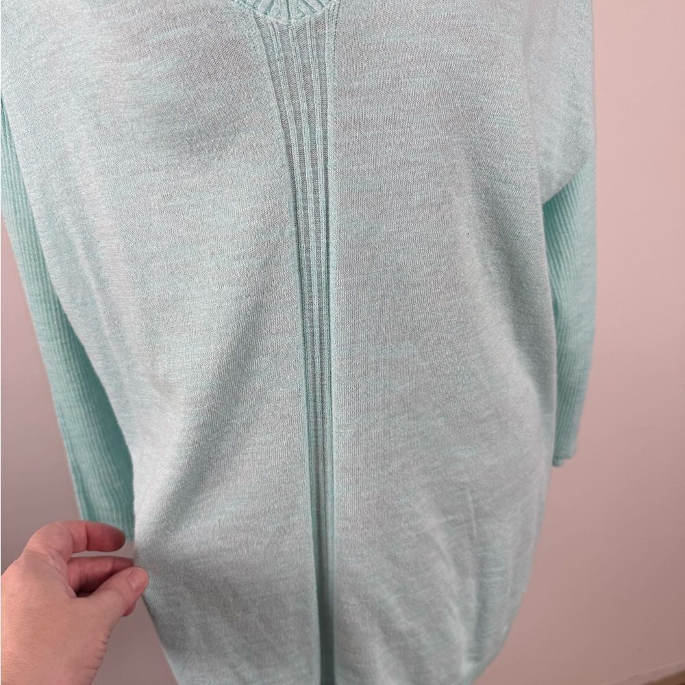 Talbots Soft Mint V-Neck Sweater - Picture 3 of 7